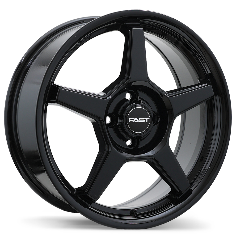 Fast Wheels FC04V ET5 - Gloss Black with Machined Lip